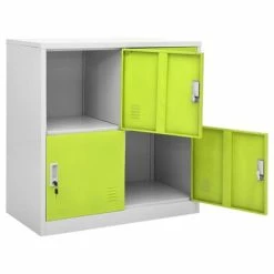 Cheap ✔️ VidaXL Locker Cabinet Light Gray and Green 35.4"x17.7"x36.4" Steel 😍 -Cabinets & Storage Sales image 5 336435