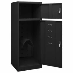 Wholesale 🎉 VidaXL Saddle Cabinet Black 20.9"x20.9"x55.1" Steel 🌟 -Cabinets & Storage Sales image 5 339601