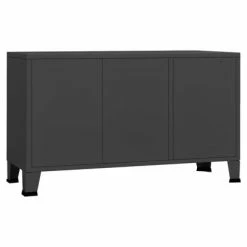 Promo 🧨 VidaXL Industrial Sideboard Anthracite 41.3"x13.8"x24.4" Metal and Glass 🌟 -Cabinets & Storage Sales image 5 339610