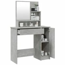 Coupon 🛒 VidaXL 👗 Dressing Table with Mirror Concrete Gray 34.1"x13.8"x53.5" 😀 -Cabinets & Storage Sales image 5 802961