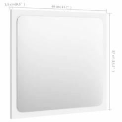 Promo 🎁 VidaXL Bathroom Mirror White 15.7"x0.6"x14.6" Engineered Wood ⌛ -Cabinets & Storage Sales image 5 804598