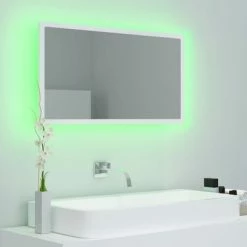 New 🔔 VidaXL LED Bathroom Mirror White 31.5"x3.3"x14.6" Engineered Wood 🔥 -Cabinets & Storage Sales image 5 804924
