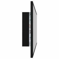 Cheap ⌛ VidaXL LED Bathroom Mirror Black 35.4"x3.3"x14.6" Engineered Wood 😍 -Cabinets & Storage Sales image 5 804933