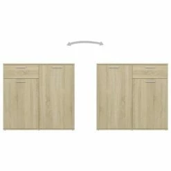 Discount 🔔 VidaXL Sideboard Sonoma Oak 31.5"x14.2"x29.5" Engineered Wood 🔔 -Cabinets & Storage Sales image 5 805773