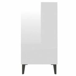 Promo 🎉 VidaXL Sideboard High Gloss White 22.4"x13.8"x27.6" Engineered Wood ✔️ -Cabinets & Storage Sales image 5 806064