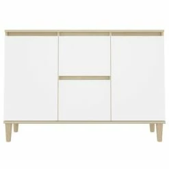 Best Sale ✔️ VidaXL Sideboard White and Sonoma Oak 40.7"x13.8"x27.6" Engineered Wood 💯 -Cabinets & Storage Sales image 5 806108