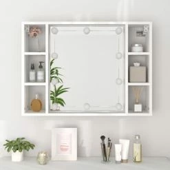 Best reviews of 👍 VidaXL Mirror Cabinet with LED White 29.9"x5.9"x21.7" 👏 -Cabinets & Storage Sales image 5 808855