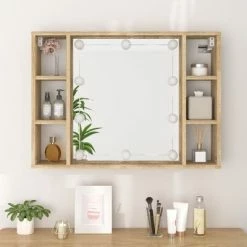 Best deal ๐คฉ VidaXL Mirror Cabinet with LED Sonoma Oak 29.9"x5.9"x21.7" โจ 10 Best deal ๐คฉ VidaXL Mirror Cabinet with LED Sonoma Oak 29.9"x5.9"x21.7" โจ -Cabinets & Storage Sales image 5 808858