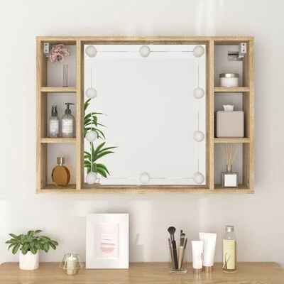 Best deal ๐คฉ VidaXL Mirror Cabinet with LED Sonoma Oak 29.9"x5.9"x21.7" โจ 5 Best deal ๐คฉ VidaXL Mirror Cabinet with LED Sonoma Oak 29.9"x5.9"x21.7" โจ - Image 5