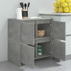 Cheap 🔔 VidaXL Sideboard Concrete Gray 27.6"x16.1"x29.5" Engineered Wood ❤️ -Cabinets & Storage Sales image 5 809768