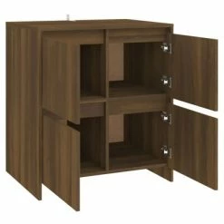 Best Sale 🛒 VidaXL Sideboard Brown Oak 27.6"x16.1"x29.5" Engineered Wood ❤️ -Cabinets & Storage Sales image 5 813013