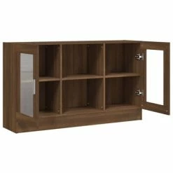 Best reviews of 😀 VidaXL Vitrine Cabinet Brown Oak 47.2"x12"x27.6" Engineered Wood 🛒 -Cabinets & Storage Sales image 5 815629