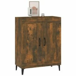Deals 🌟 VidaXL Sideboard Smoked Oak 27.4"x13.4"x35.4" Engineered Wood 🎉 -Cabinets & Storage Sales image 5 817342