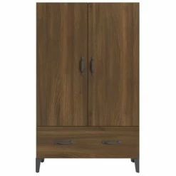 Discount 🎉 VidaXL Highboard Brown Oak 27.6"x12.2"x45.3" Engineered Wood 🔥 -Cabinets & Storage Sales image 5 817476