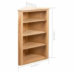 Best deal 😍 VidaXL Corner Shelf 23.2"x14.1"x39.3" Solid Oak Wood 🛒 -Cabinets & Storage Sales image 6 247041