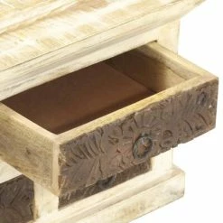 Promo ✔️ VidaXL Sideboard White 25.6"x11.8"x29.5" Solid Mango Wood ⭐ -Cabinets & Storage Sales image 6 285898