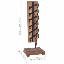 Flash Sale 🛒 VidaXL Wine Rack for 6 Bottles 13.8"x13.8"x39.4" Solid Teak Wood ✔️ -Cabinets & Storage Sales image 6 288809