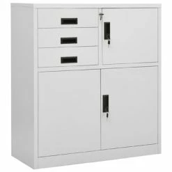 Best deal ✔️ VidaXL Office Cabinet with Planter Box Light Gray 35.4"x15.7"x49.2" Steel 🎉 -Cabinets & Storage Sales image 6 3095268