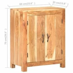 Outlet 🎁 VidaXL Sideboard 23.6"x13.8"x29.5" Solid Acacia Wood 😉 -Cabinets & Storage Sales image 6 320475