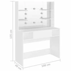 Brand new ❤️ VidaXL Makeup Table with LED Lights 39.4"x15.7"x53.1" MDF White 🎁 -Cabinets & Storage Sales image 6 331538
