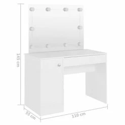 Brand new ⌛ VidaXL Makeup Table with LED Lights 43.3"x21.7"x57.1" MDF White 😀 -Cabinets & Storage Sales image 6 331546