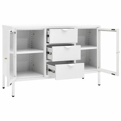 Deals ✔️ VidaXL Sideboard White 41.3"x13.8"x27.6" Steel and Tempered Glass ✔️ 6 Deals ✔️ VidaXL Sideboard White 41.3"x13.8"x27.6" Steel and Tempered Glass ✔️ - Image 6