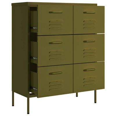 Best deal π VidaXL Drawer Cabinet Olive Green 31.5"x13.8"x40" Steel π 6 Best deal π VidaXL Drawer Cabinet Olive Green 31.5"x13.8"x40" Steel π - Image 6