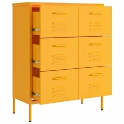 Best reviews of 🥰 VidaXL Drawer Cabinet Mustard Yellow 31.5"x13.8"x40" Steel 🔔 -Cabinets & Storage Sales image 6 336146