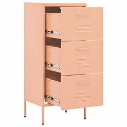Best deal 🎁 VidaXL Storage Cabinet Pink 16.7"x13.8"x40" Steel ✔️ -Cabinets & Storage Sales image 6 336184