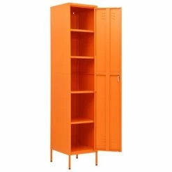 Promo 🎁 VidaXL Locker Cabinet Orange 13.8"x18.1"x70.9" Steel 🔔 -Cabinets & Storage Sales image 6 336255