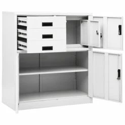 Best Pirce 🥰 VidaXL Office Cabinet White 35.4"x15.7"x40.2" Steel 💯 -Cabinets & Storage Sales image 6 336405