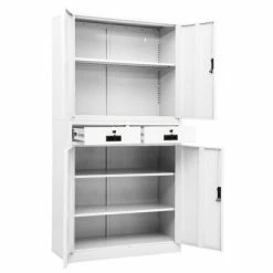 Top 10 🤩 VidaXL Office Cabinet White 35.4"x15.7"x70.9" Steel ❤️ -Cabinets & Storage Sales image 6 336417