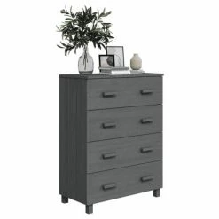 Best Sale 🧨 VidaXL Sideboard Dark Gray 31.1"x15.7"x40.7" Solid Wood Pine 🎉 -Cabinets & Storage Sales image 6 340426