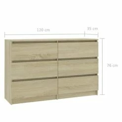 Best Pirce ๐งจ VidaXL Sideboard Sonoma Oak 47.2"x13.8"x29.9" Engineered Wood โญ 11 Best Pirce ๐งจ VidaXL Sideboard Sonoma Oak 47.2"x13.8"x29.9" Engineered Wood โญ -Cabinets & Storage Sales image 6 800498