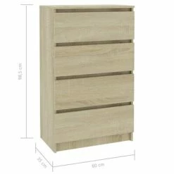 Budget 🧨 VidaXL Sideboard Sonoma Oak 23.6"x13.8"x38.8" Engineered Wood ❤️ -Cabinets & Storage Sales image 6 800534
