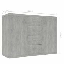 Best reviews of π VidaXL Sideboard Concrete Gray 34.6"x11.8"x25.6" Engineered Wood π 11 Best reviews of π VidaXL Sideboard Concrete Gray 34.6"x11.8"x25.6" Engineered Wood π -Cabinets & Storage Sales image 6 800688