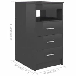 Best deal βοΈ VidaXL Drawer Cabinet High Gloss Gray 15.7"x19.7"x29.9" Engineered Wood π― 11 Best deal βοΈ VidaXL Drawer Cabinet High Gloss Gray 15.7"x19.7"x29.9" Engineered Wood π― -Cabinets & Storage Sales image 6 801813