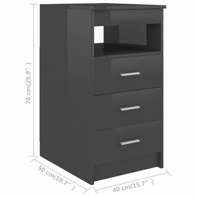 Best deal βοΈ VidaXL Drawer Cabinet High Gloss Gray 15.7"x19.7"x29.9" Engineered Wood π― 6 Best deal βοΈ VidaXL Drawer Cabinet High Gloss Gray 15.7"x19.7"x29.9" Engineered Wood π― - Image 6