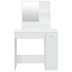 Cheapest 🔥 VidaXL 👗 Dressing Table with Mirror White 34.1"x13.8"x53.5" 🔥 -Cabinets & Storage Sales image 6 802957