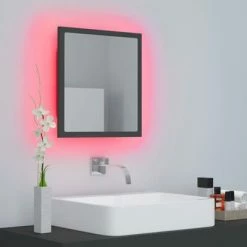 Wholesale 🔥 VidaXL LED Bathroom Mirror Gray 15.7"x3.3"x14.6" Engineered Wood ⭐ -Cabinets & Storage Sales image 6 804910