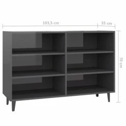 Best Sale 👏 VidaXL Sideboard High Gloss Gray 40.7"x13.8"x27.6" Engineered Wood 😉 11 Best Sale 👏 VidaXL Sideboard High Gloss Gray 40.7"x13.8"x27.6" Engineered Wood 😉 -Cabinets & Storage Sales image 6 806048