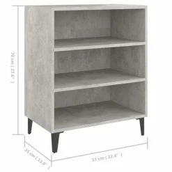 Cheapest 😉 VidaXL Sideboard Concrete Gray 22.4"x13.8"x27.6" Engineered Wood 🧨 -Cabinets & Storage Sales image 6 806062