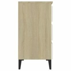 Wholesale 🎁 VidaXL Sideboard White and Sonoma Oak 23.6"x13.8"x27.2" Engineered Wood ✨ -Cabinets & Storage Sales image 6 806099