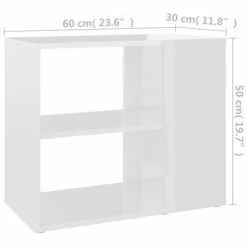 Top 10 😍 VidaXL Side Cabinet High Gloss White 23.6"x11.8"x19.7" Engineered Wood ❤️ -Cabinets & Storage Sales image 6 806307