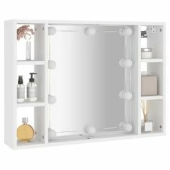 Best reviews of 👍 VidaXL Mirror Cabinet with LED White 29.9"x5.9"x21.7" 👏 -Cabinets & Storage Sales image 6 808855