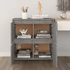 Cheap 🔔 VidaXL Sideboard Concrete Gray 27.6"x16.1"x29.5" Engineered Wood ❤️ -Cabinets & Storage Sales image 6 809768